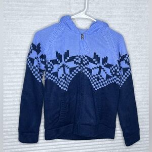 Vintage GAP Kids Knit Fleece Y2K Holiday Hooded Long Sleeve warm sweater XL 12